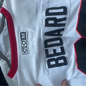 CCM White Jersey with Red and Black Details BEDARD JERSEY